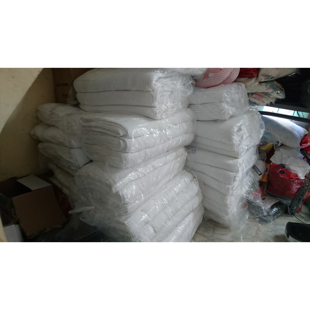 Combo 10 khăn tắm xuất nhật kt 65x130cm 250gram dệt 100% cotton màu trắng