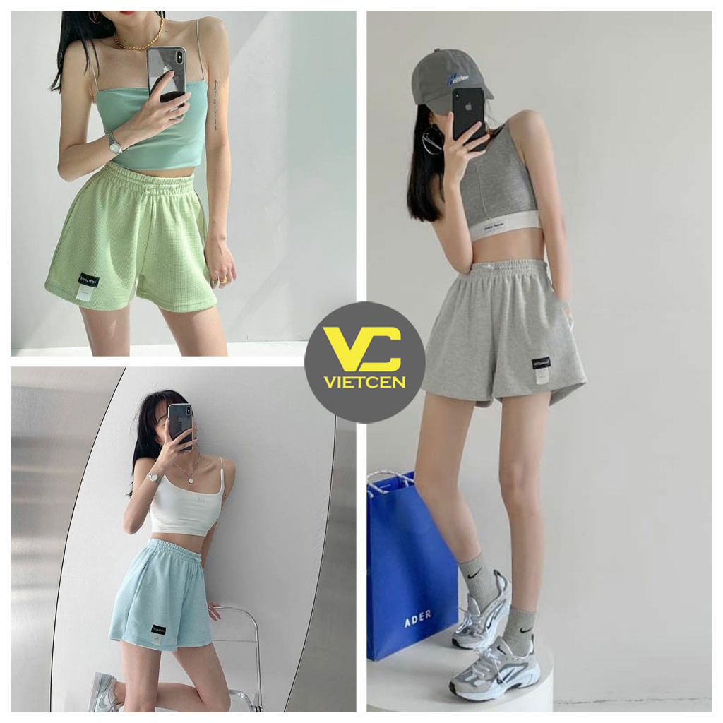 Quần đùi nữ cạp chun ITEM quần short mặc nhà ngắn chất Umi Ulzzang hot - VIETCEN