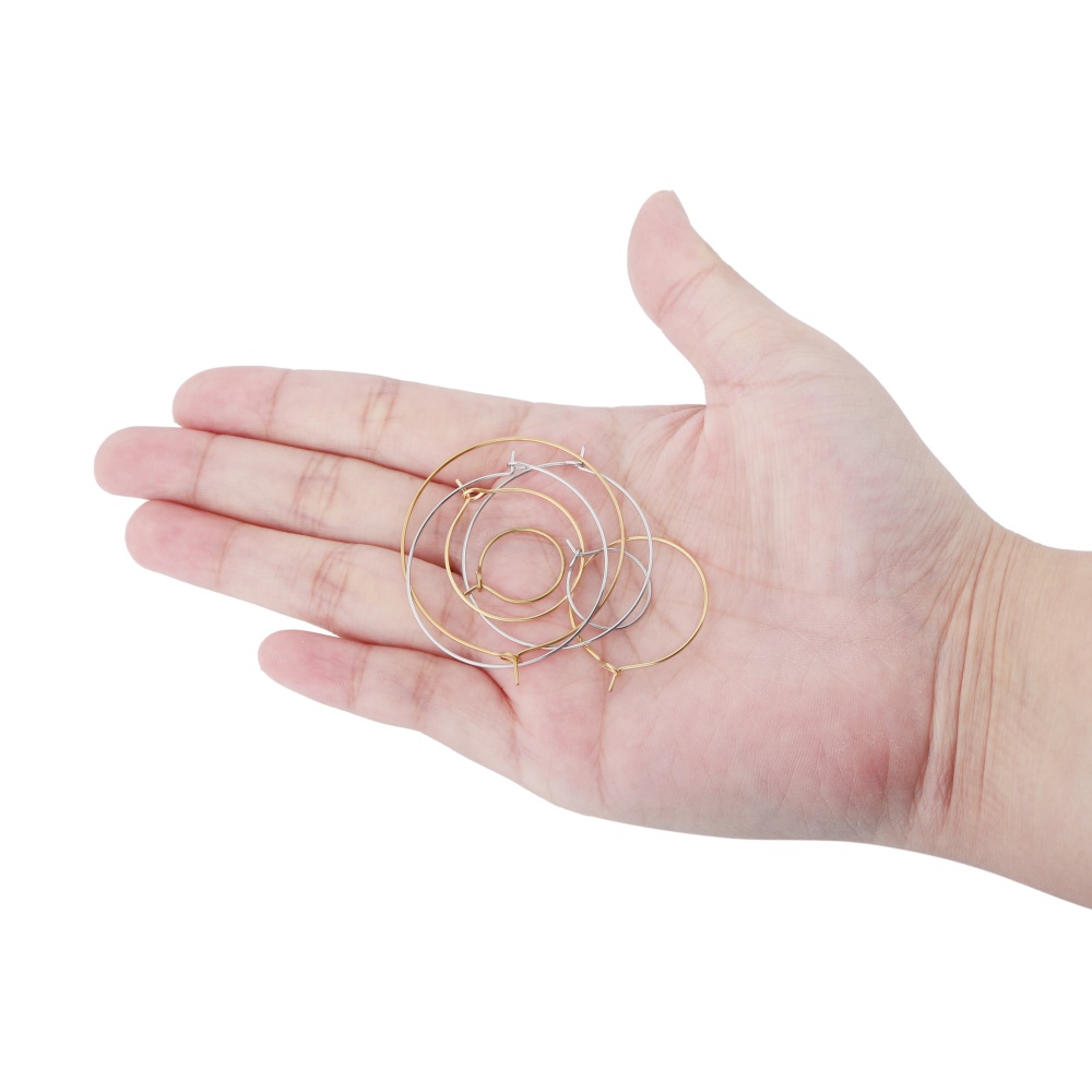 St.kunkka 20-50 / túi Bông tai tròn móc chất liệu thép không gỉ cho thiết kế trang sức DIY