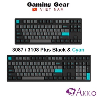Bàn phím cơ AKKO 3087 / 3108 Plus Black & Cyan (Foam tiêu âm / AKKO CS switch)