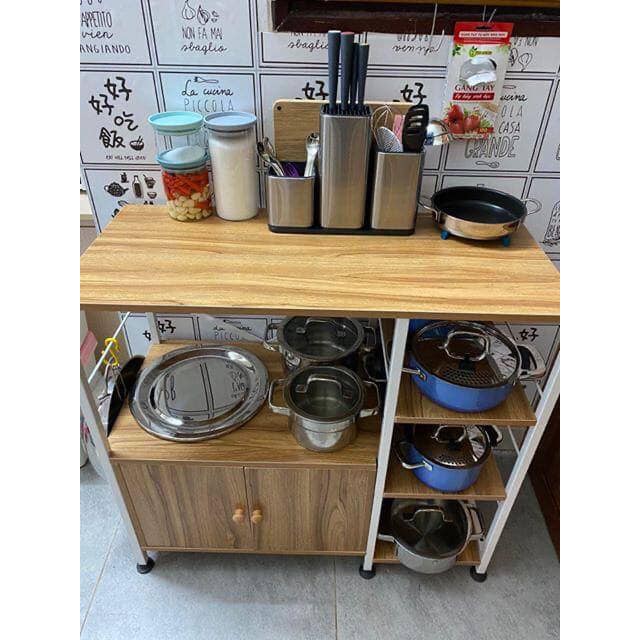 Kệ để lò vi sóng nhiều ngăn khung sắt sơn tĩnh điện - Kệ bàn nhà bếp đa năng , tiện dụng - Lắp ráp dễ Tê Decor Official