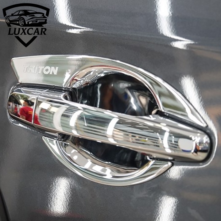 Ốp tay nắm hõm cửa Mitsubishi Triton đời 2015-2020 - Nhựa ABS mạ Crom cao cấp