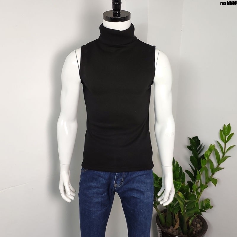 Áo Vest Cotton Không Tay?Áo Sát Nách Cổ Cao Ấm Áp Thời Trang Mùa Thu Cho NamÁo Thun Mỏng Vừa Vặn Áo Khoác Dày Hợp Thời Trang