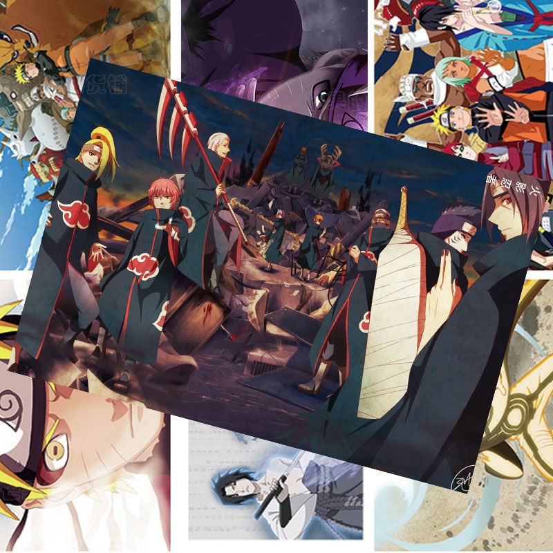 Áp phích Naruto và gia đình Fukuaki tổ chức Sasuke Kakashi đăng bưu thiếp hình nền lên tường Tuần lễ Anime [Đăng