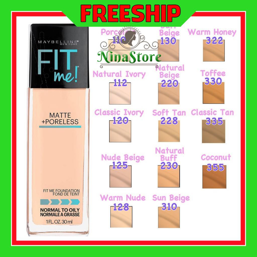 Kem nền kiềm dầu chống nắng Maybelline Fit Me Matte+Poreless SPF22