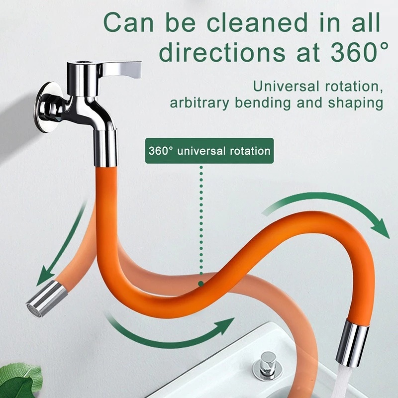 1Pcs Bathroom 360° Free Rotatable Bending Faucet Extension Extender