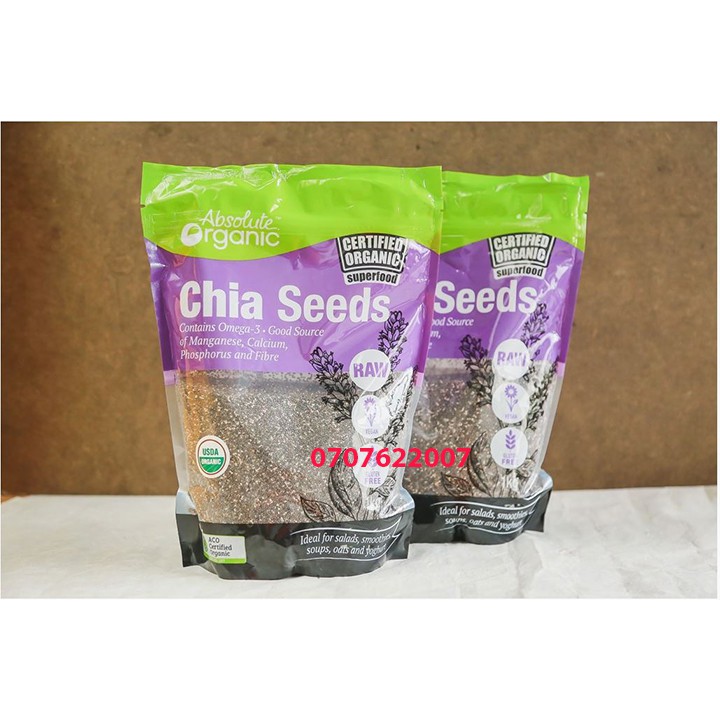 Hạt chia Seeds Úc Absolute Organic-1kg