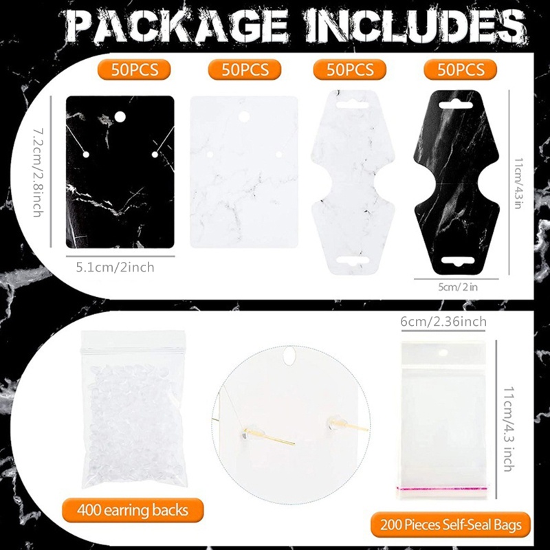 Set 800 Thẻ Trưng Bày Vòng cổ / Bông Tai Bằng Đá Cẩm Thạch Thân Thiện Với Môi Trường 8