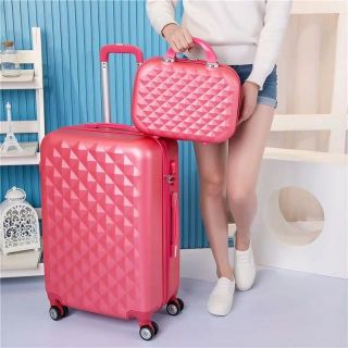 Bộ 3 vali kéo kim cương chống trầy xước, nhựa cao cấp (14, 20, 24 inch)