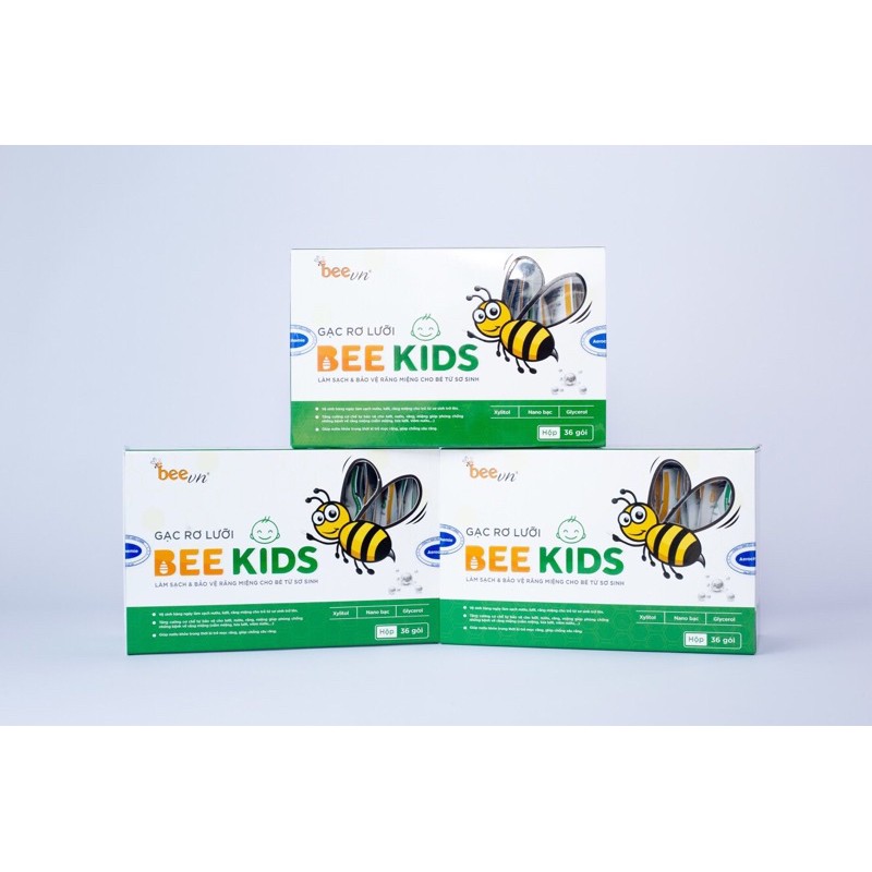 Gạc rơ lưỡi Bee Kids hộp 36 gói cho bé