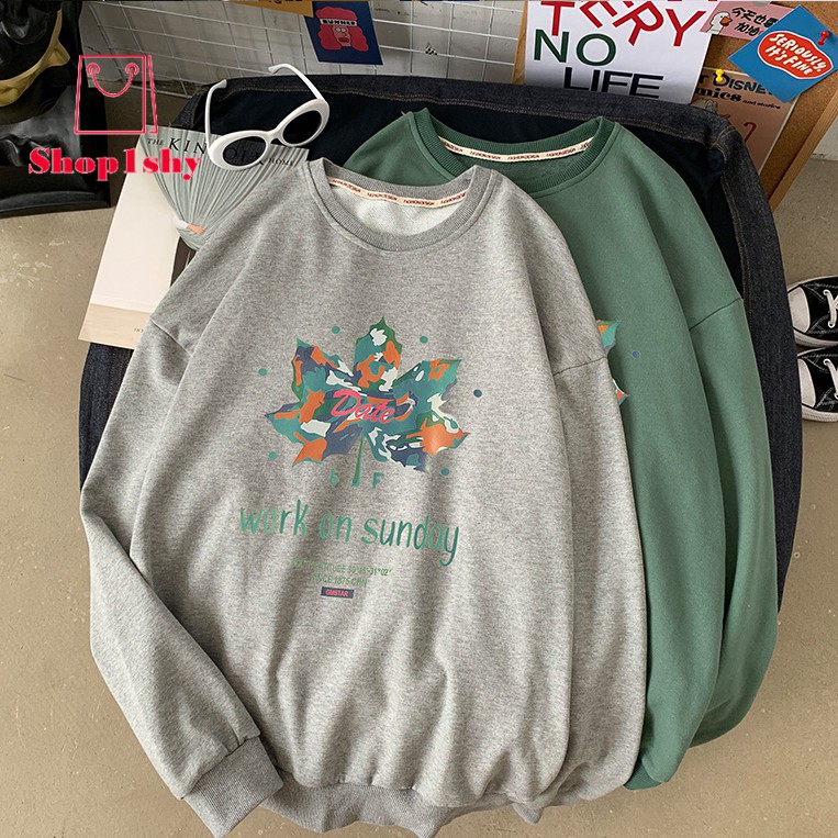 5 Color Men Sweatshirt Oversize Shirt Fashion Pullover Athletic Closure Long Sleeve Maple Leaf Print | BigBuy360 - bigbuy360.vn