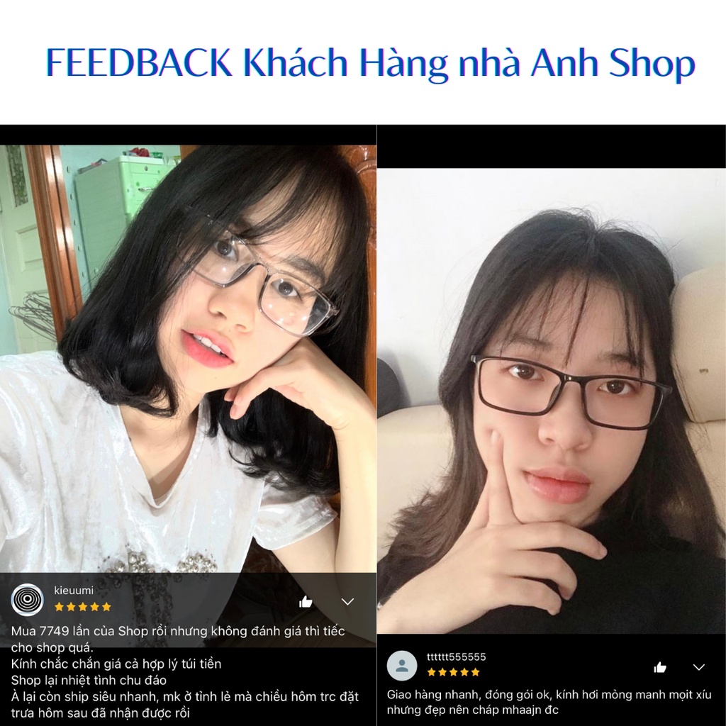 Gọng kính nhựa dẻo nam nữ kiểu dáng thời trang đơn giản dễ hợp với nhiều khuôn mặt 205