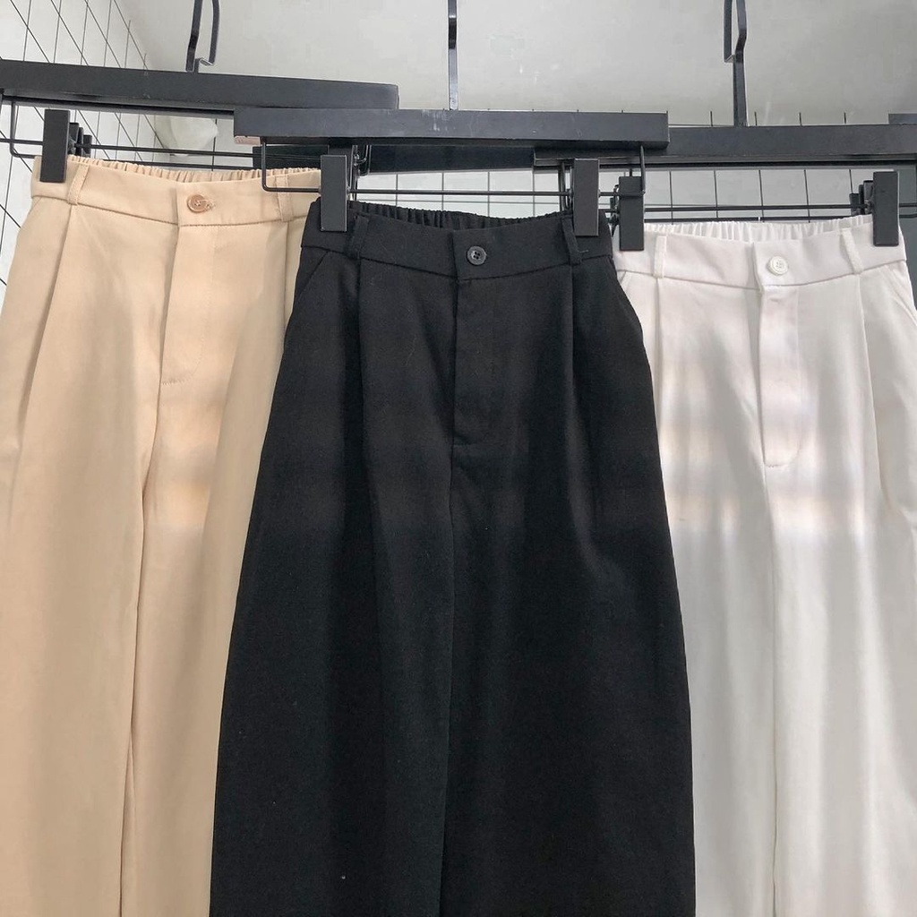 Quần Dài LOSI PANTS Vải Kaki Ống Rộng Xếp Ly Phong Cách Ulzzang Unisex