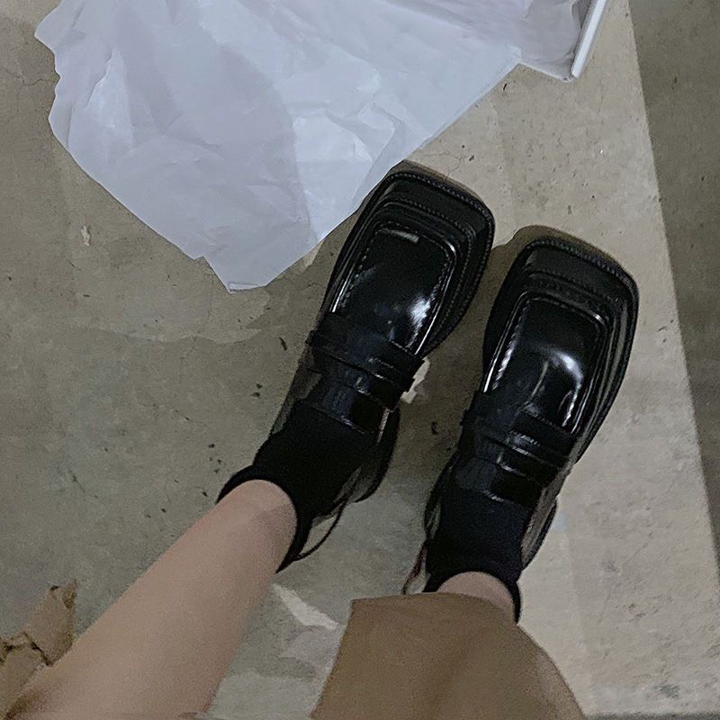 [ORDER 7-15ngày] Giày orfoxd lolita giày da đế dày MŨI VUÔNG phong cách Anh Quốc sang chảnh