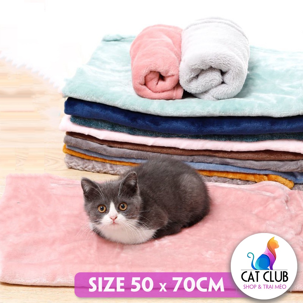 Chăn Mền / Thảm Ngủ Chất Liệu Lông Cừu Siêu Mềm Mịn Cho Chó Mèo 50x70cm