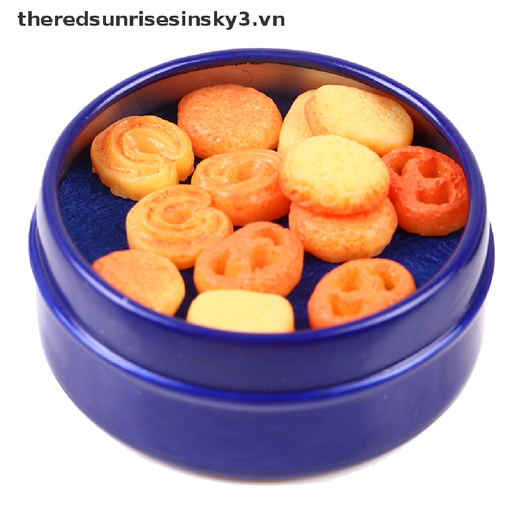 Hộp thiếc đựng bánh quy tỉ lệ 1/ 12 trang trí nhà búp bê