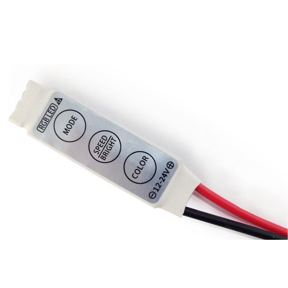 Điều khiển led RGB mini có remote, điều khiển led RGB 12V ra jack DC cái
