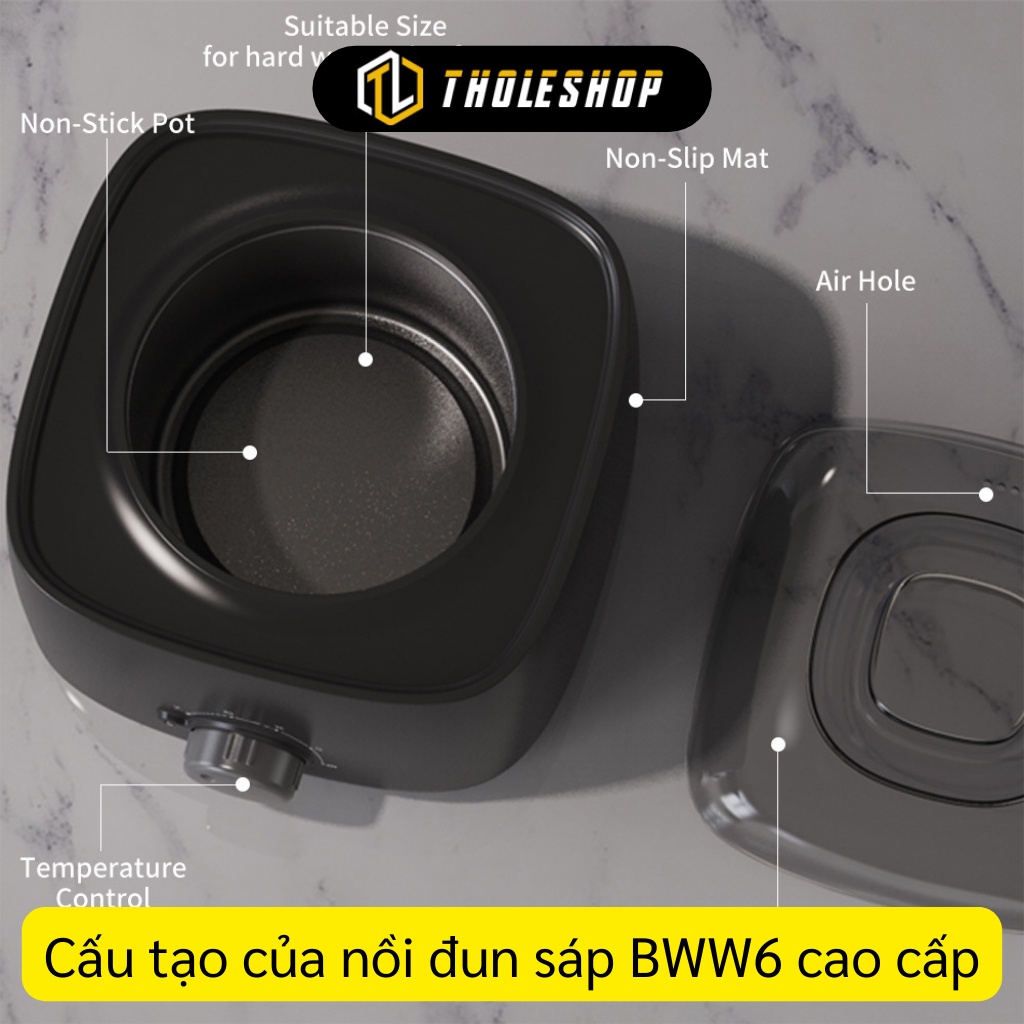 Nồi Nấu Sáp - Nồi Đun Sáp Chống Dính Cao Cấp Mẫu Mới BWW6 Nấu Sáp Wax Lông Siêu Nhanh (2 màu) 1022