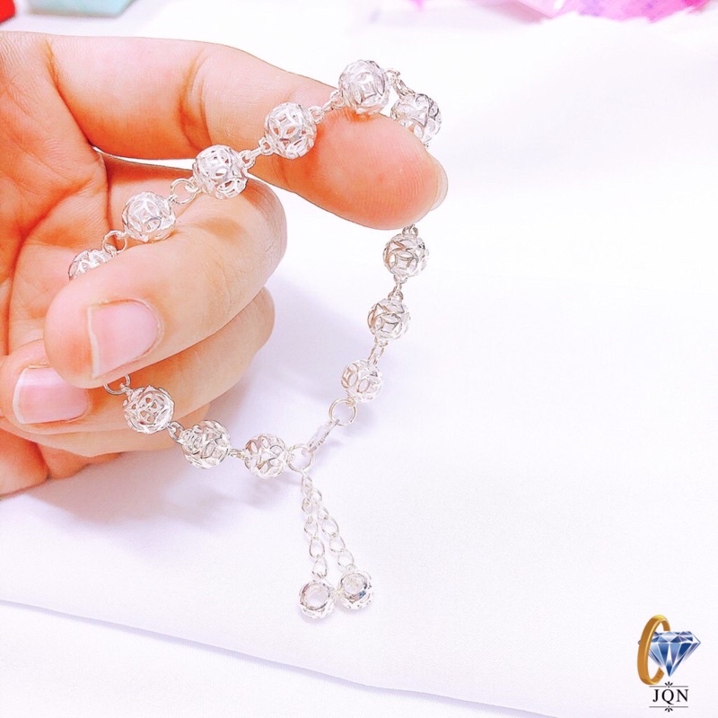 Lắc tay nữ bạc thật quả cầu kim tiền may mắn tài lộc chất liệu bạc ta sáng đẹp/ Trang sức JQN