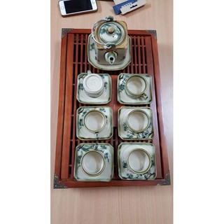 Ấm tách Bát Tràng bọc đồng