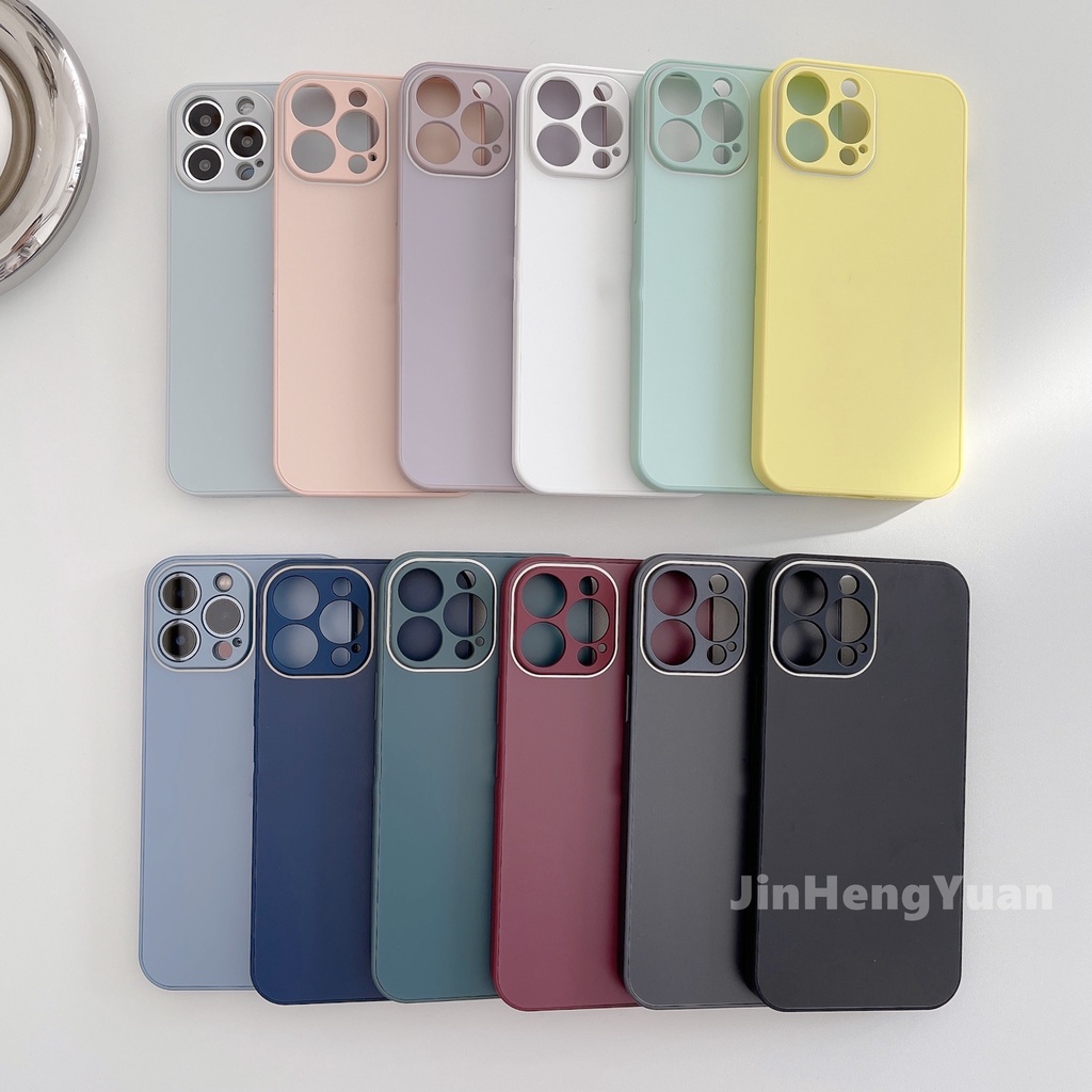 Ốp Điện Thoại Mặt Kính Cứng Chống Bám Vân Tay Cho IPhone 13 12 11 Pro Max