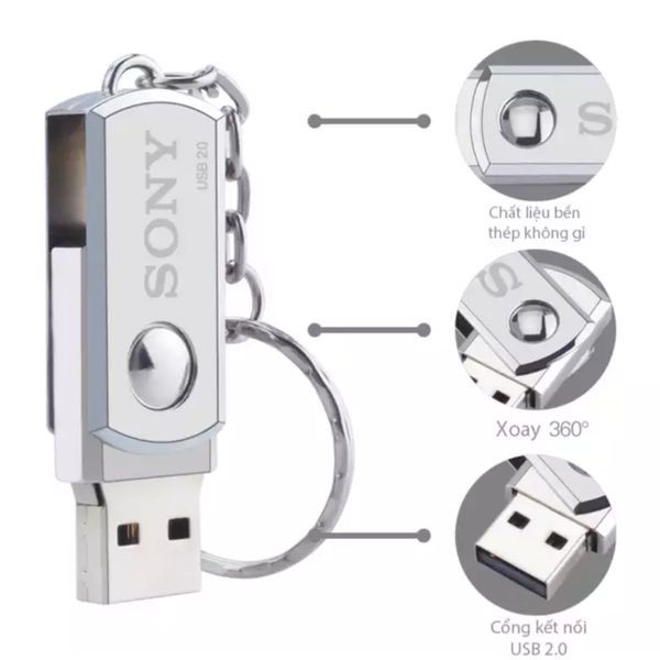 [5❤️][FREESHIP] USB MÓC KHÓA INOX SONY (4GB. 8GB. 16GB. 32GB) [HCM]