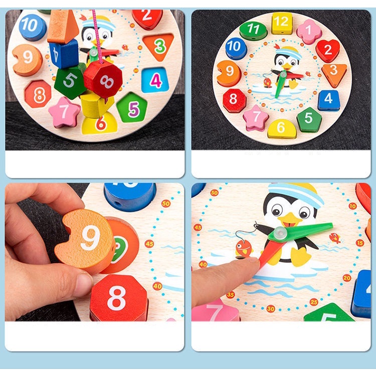 COMBO đồ chơi gỗ 6 in 1 Montessori cao cấp phát triển trí tuệ cho bé