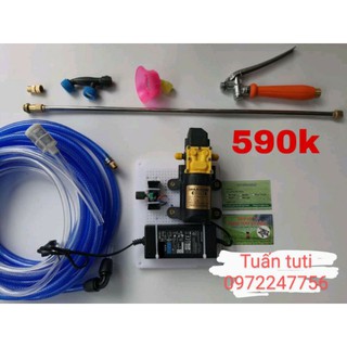 [Đã ráp sẵn] Bộ phun thuốc, tưới lan, tưới cây, tưới phân, Cao Cấp bơm cần bóp inox 10m dây