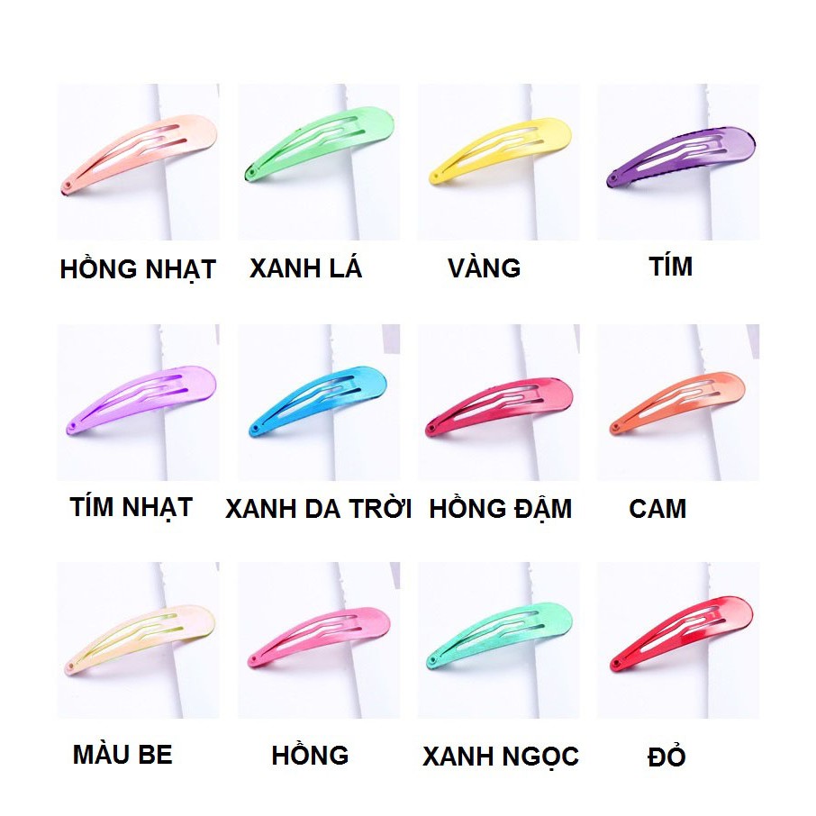 Kẹp tóc bấm 12 màu giá rẻ