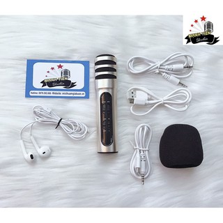 mic hát livetream thu âm C7 tặng kèm tai nghe