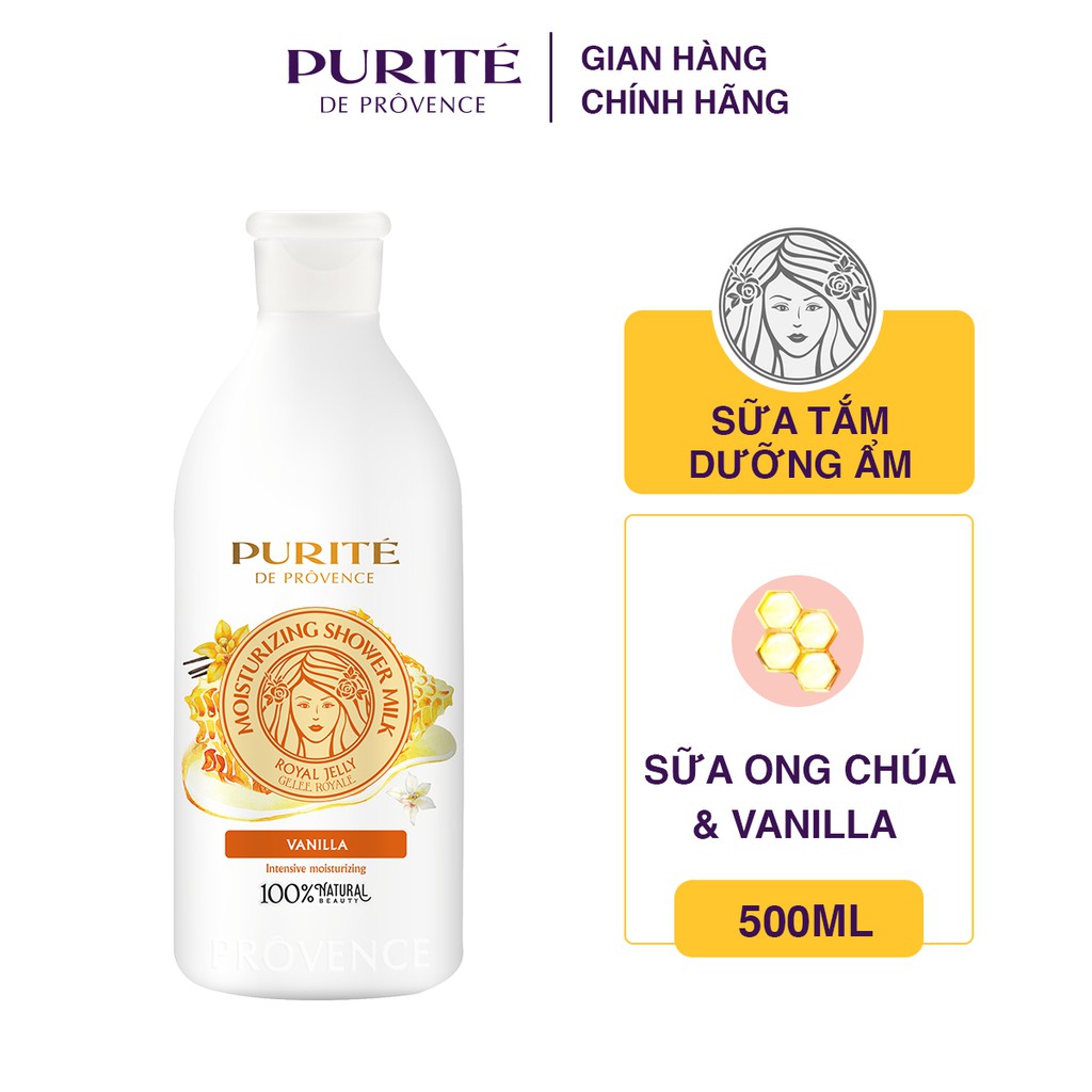 Sữa Tắm Purite Dưỡng Ẩm Sữa Ong chúa & Vanilla 500ml | BigBuy360 - bigbuy360.vn