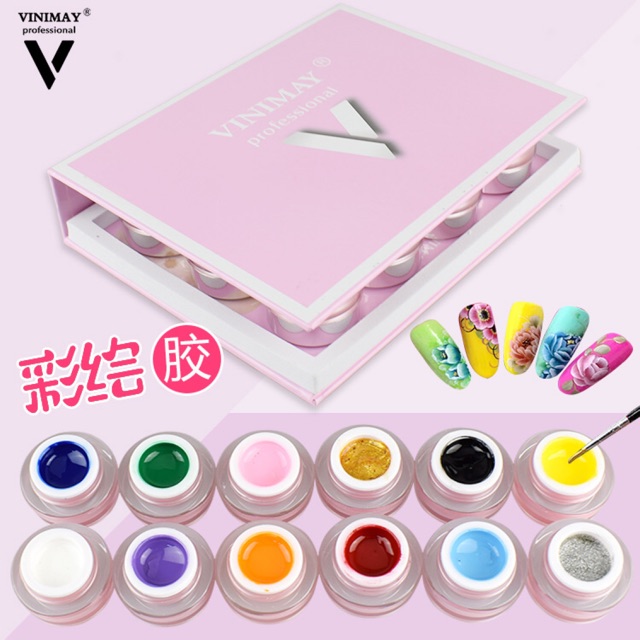 gel vẽ vinimay set 12 màu 3d