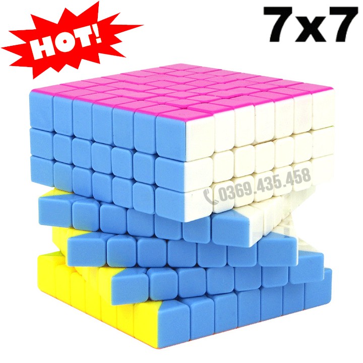 Rubik 7x7 Promotion Stickerless Mặt Hồng Cao Cấp Xoay Êm Bền Đẹp