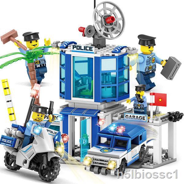 ▫⊕Khối xây dựng Lego loạt cảnh sát thành phố Các cậu bé đồn tương thích với đồ chơi lắp ráp giáo dục