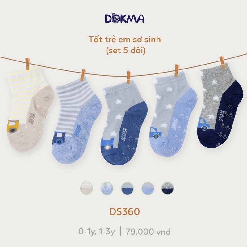 Set 5 đôi tất Dokma mềm, mịn