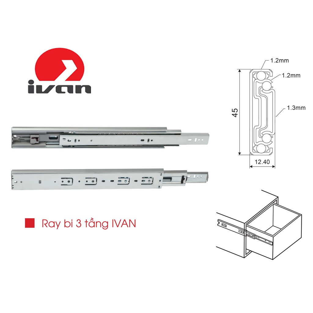 RAY BI 3 TẦNG IVAN (1 bộ 2 cai)