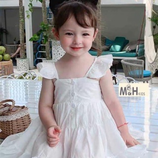 Váy thô đũi xoè tay cánh tiên cho bé gái