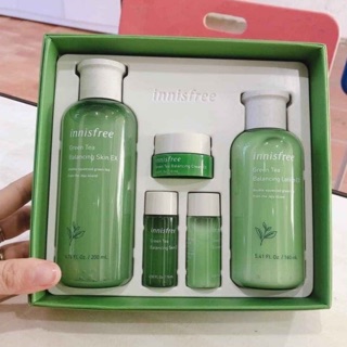 Bộ dưỡng ẩm chuyên sâu từ tinh chất trà xanh innisfree green tea balancing skin care set ex 5 món