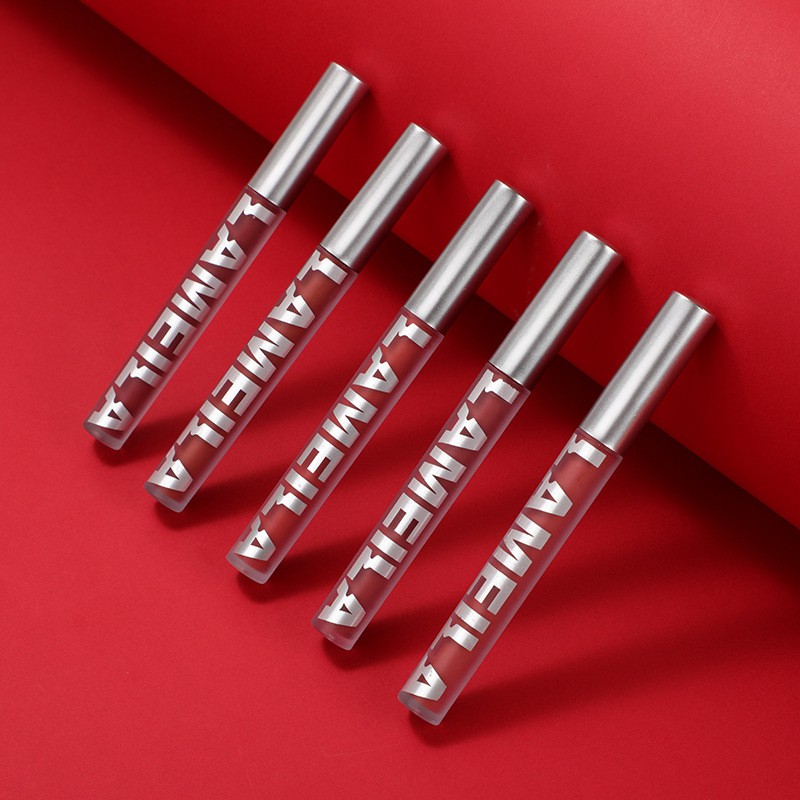 (Bán Buôn)Son Kem Bóng Nhung Mịn Tint Lì Lameila Velvet Lip Glaze-Son lameila Dưỡng Ẩm Chống Thấm Nước Son7