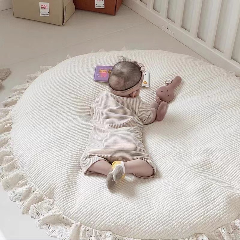 Thảm Tròn Lót Sàn Hình Gấu Kiểu Hàn Quốc Trang Trí Phòng Bé