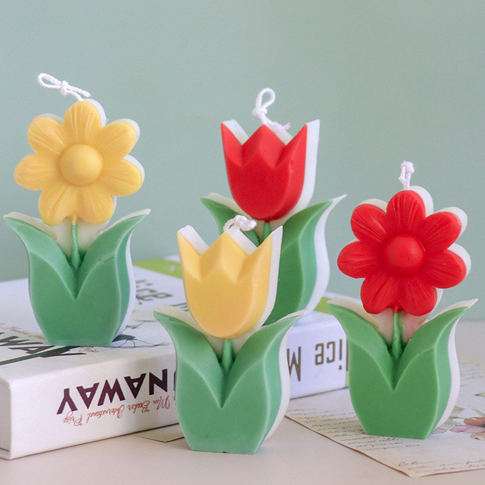 Khuôn Silicone Tạo Hình Làm Nến Hình Hoa Tulip 3D DIY