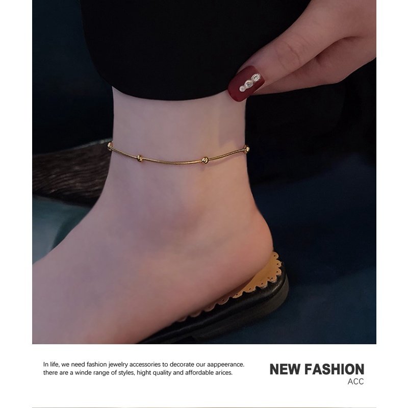 Lắc chân nữ titan simple vàng hồng H14-109 - CAM KẾT KHÔNG GỈ, KHÔNG BAY MÀU - BẢO HÀNH 12 THÁNG