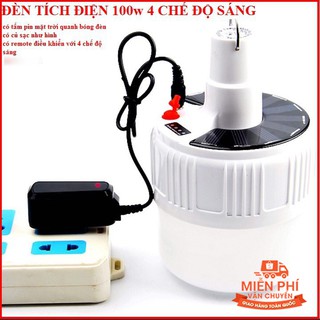 Bóng đèn led tích điện năng lượng mặt trời Có Điều Khiển Từ Xa 5 Chế Độ Sáng