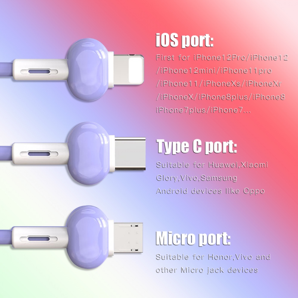 Cáp sạc nhanh kiêm móc khóa 3 trong 1 loại C Micro USB dành cho Samsung