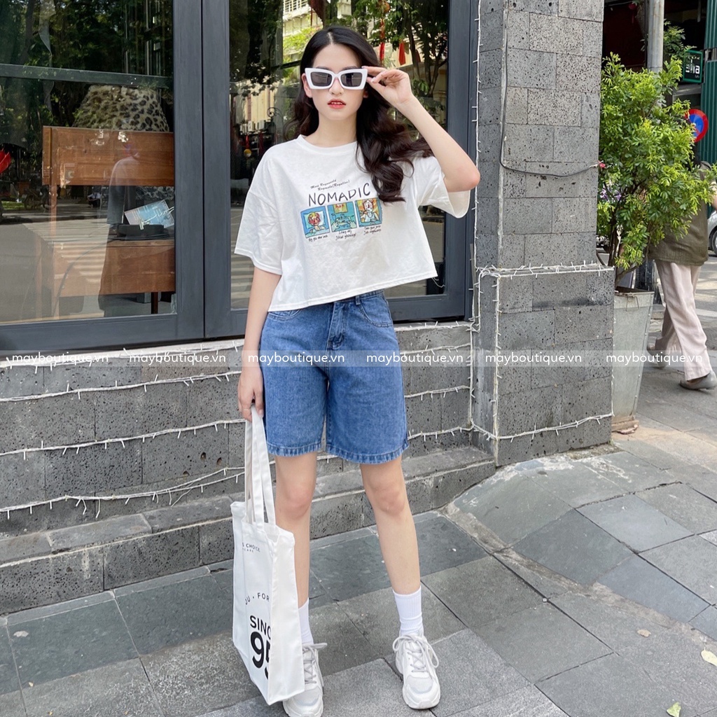 [HÀNG CÓ SẴN] Áo croptop nữ tay ngắn form rộng in chữ Nomadic Ulzzang ACZ21H_106.036 (ẢNH THẬT) | BigBuy360 - bigbuy360.vn