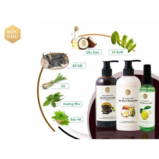 BỘ BA CHĂM SÓC TÓC TOÀN DIỆN MỘC NHU( DẦU GỘI+DẦU XẢ+ DẦU DƯỠNG)