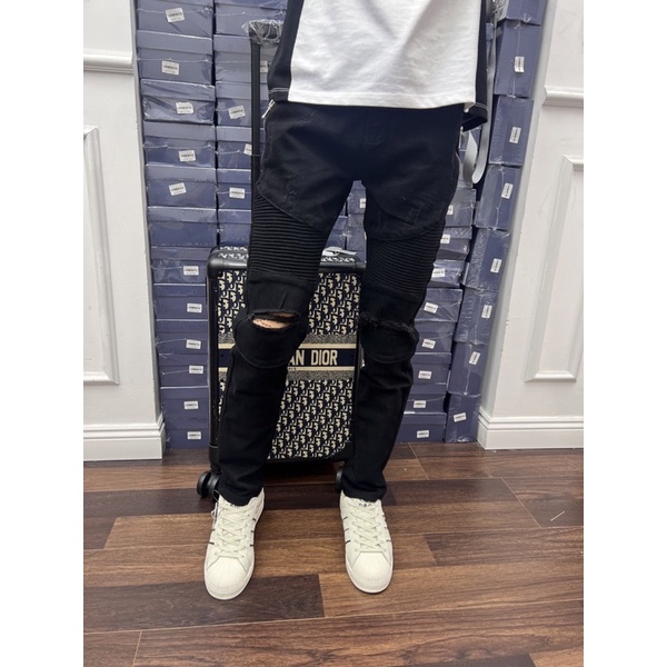 Quần Jean Dài Nam Màu Đen Khoá 2 Bên Phong Cách Thời Trang Cao Cấp