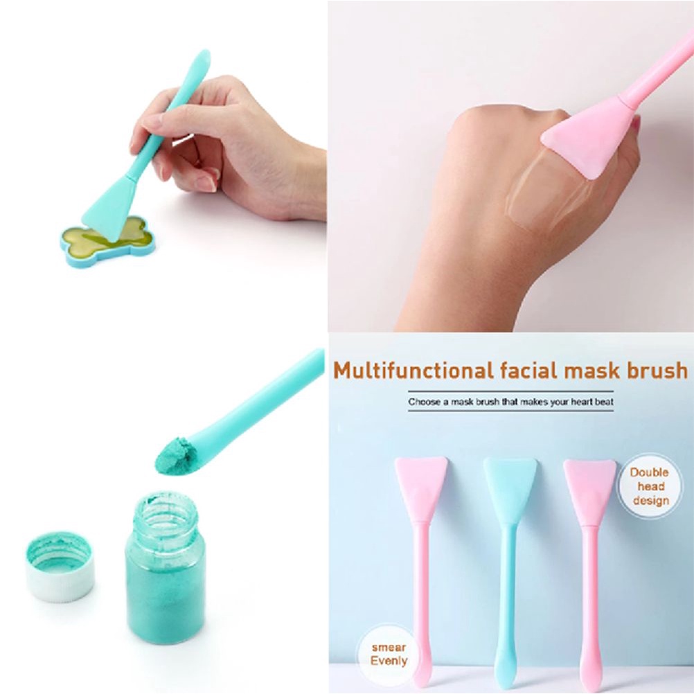 [Hàng mới về] Cọ đắp mặt nạ mặt chất liệu silicon màu hồng / xanh dương diy