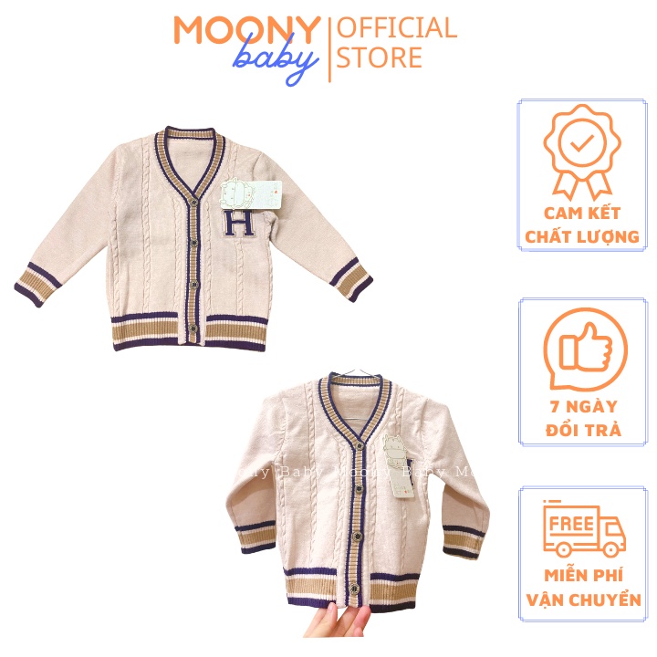 Áo khoác cho bé MoonyBabyStore - Áo len bé trai Cadigan chất liệu mềm mịn, phong cách Hàn quốc size từ 6kg-15kg