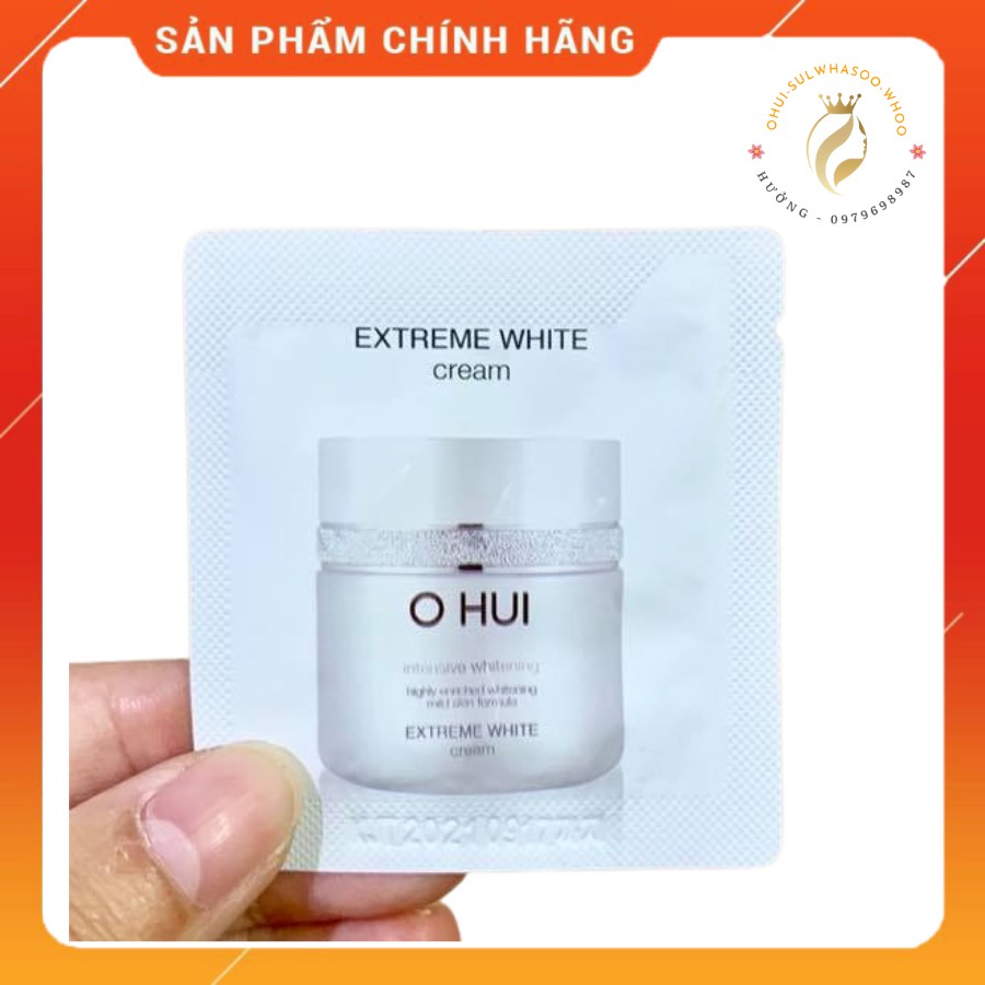 Gói kem trắng da Ohui và chống lão hóa OHUI Extreme White Cream Snow vitamin - gói 1ml , date siêu dài 2024